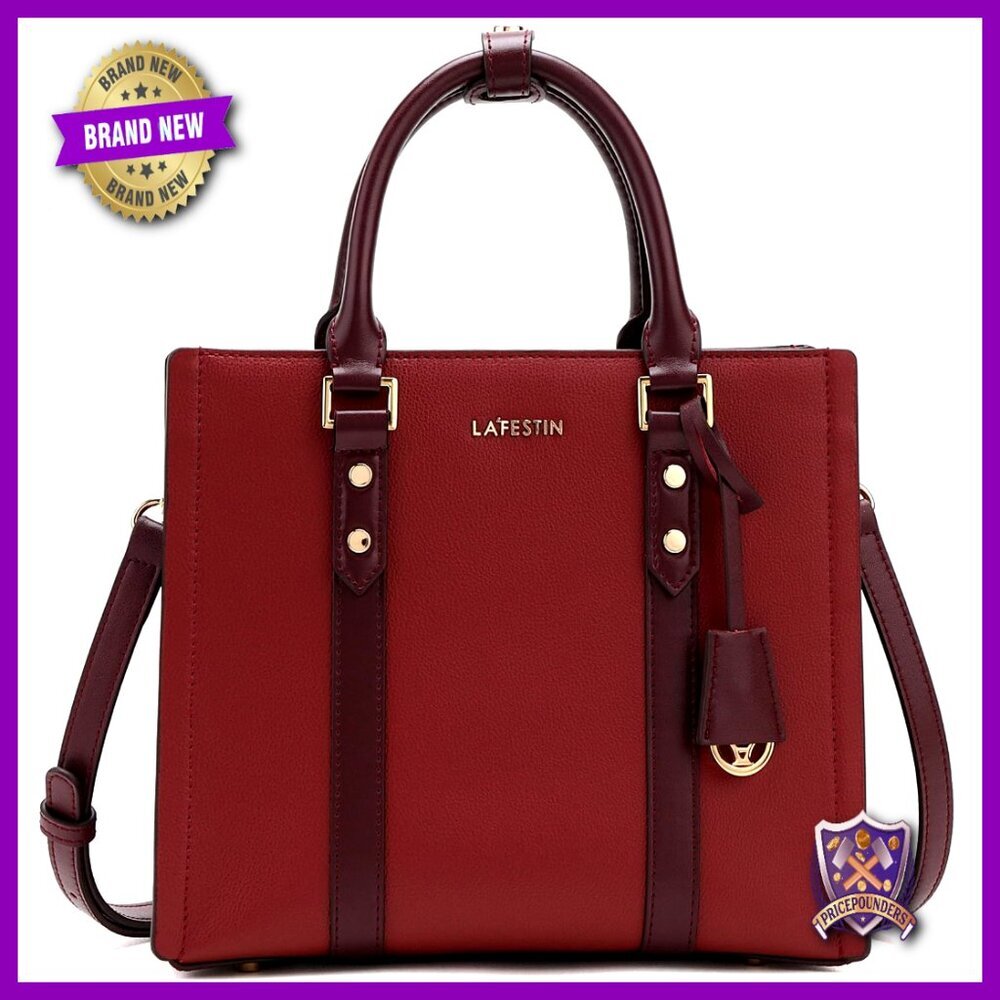 Leather Top Handle Crossbody Bag Detachable Strap Shoulder Satchel Purse